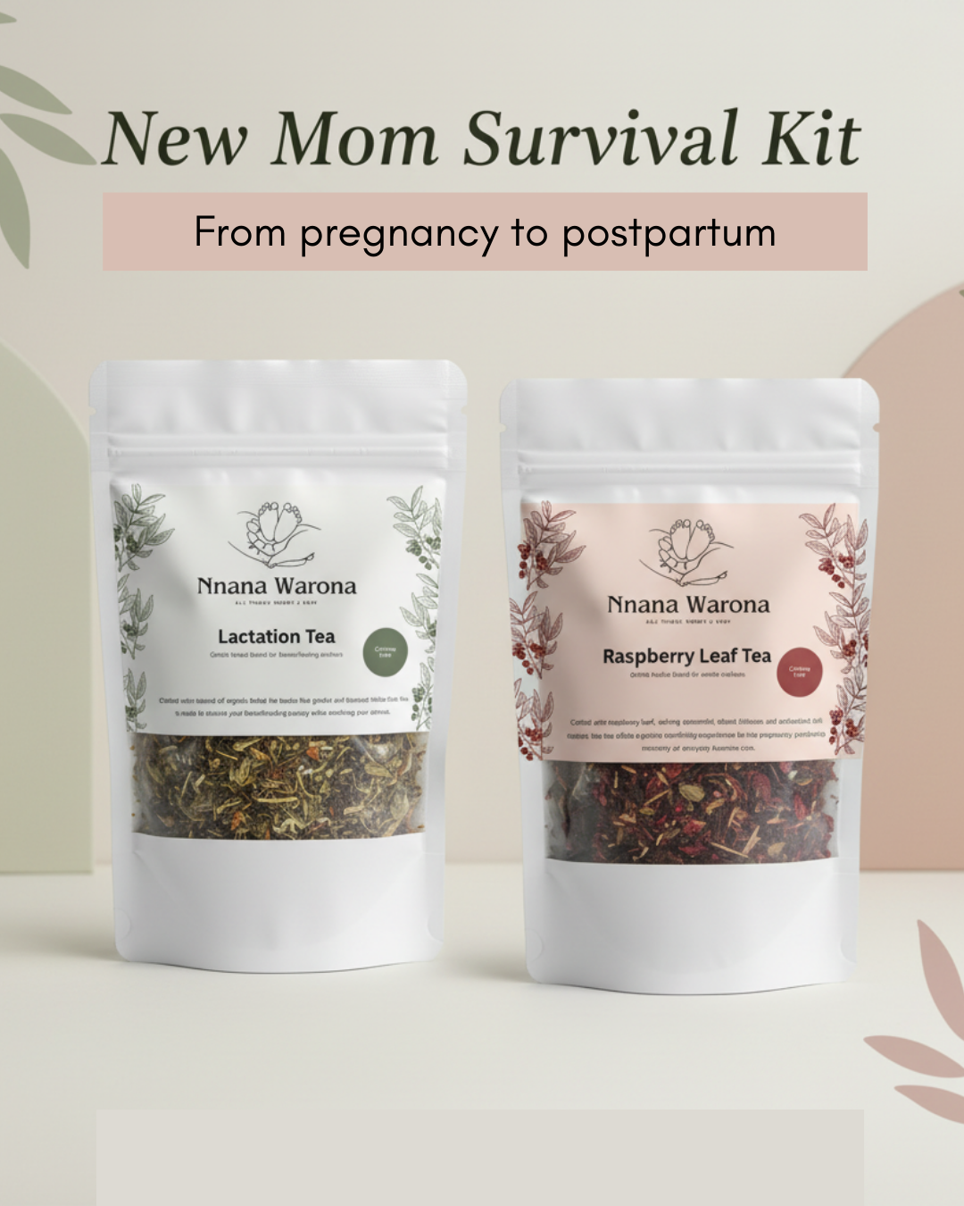 Pregnancy to Postpartum Tea Bundle - Raspberry Leaf & Lactation Tea Set